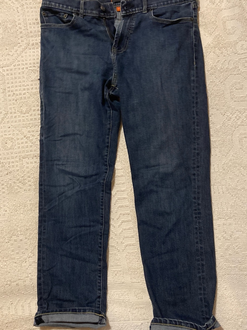 Bluffworks—Straight Leg Men's Jeans in Dark Blue